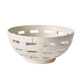 Ivory Woven Ceramic Decorative Bowl, 11 in
